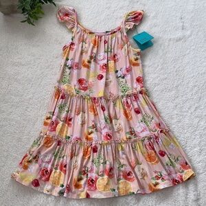 NWT Posh Peanut Jill Marie Dress 7/8 Floral & Fruit Print